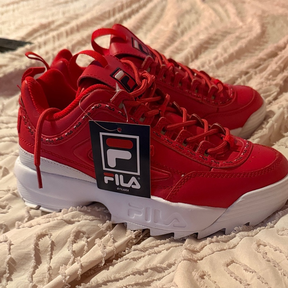 Fila Vibrant Red Athletic Shoes